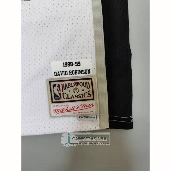Camiseta San Antonio Spurs David Robinson NO 50 Mitchell & Ness 1998-99 Blanco